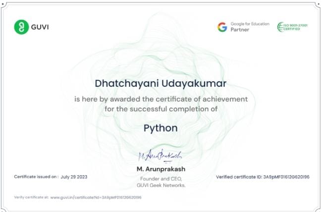 Python Certificate