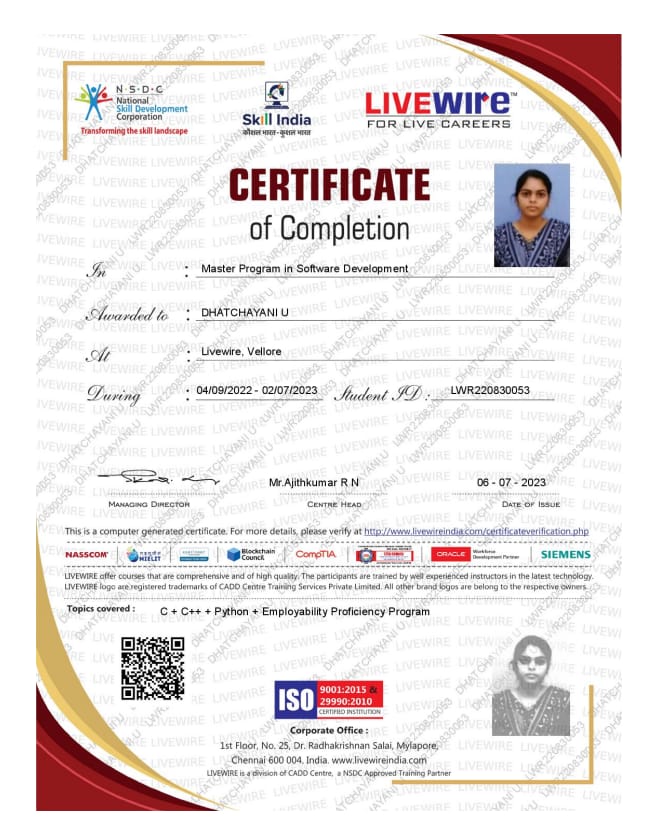 Cadd Certificate